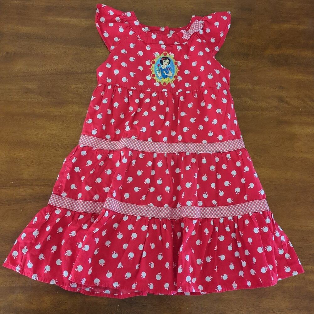 Girls Disney VTG Snow white red short sleeve polkadot twirl dress kids  size 7/8